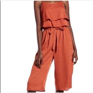 One Clothing | Ruffle Sleeveless Crop Jumpsuit